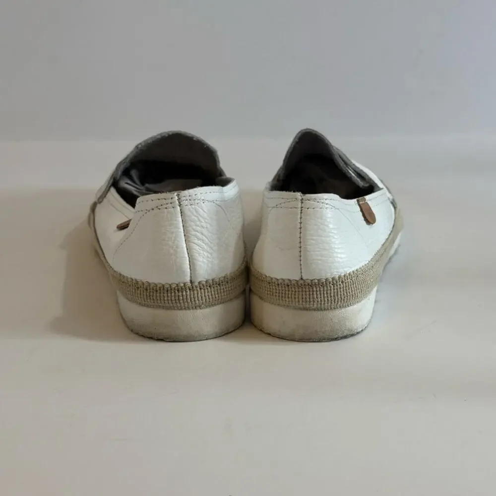 Verbanas Nuria White Leather Loafers Size 39/ US 8 - Picture 3 of 6